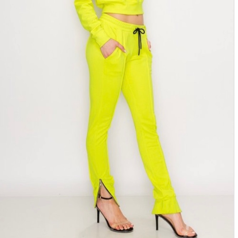 Lime green two piece jogger